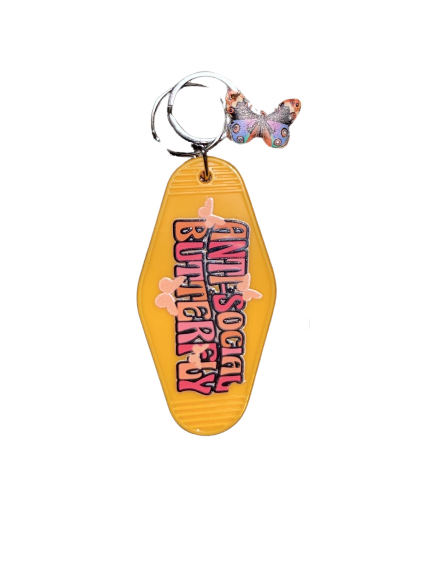 Anti-Social Butterfly Motel Keychain