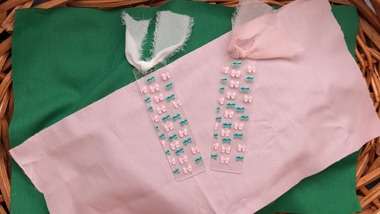 Pink & Green Bow Bookmarks