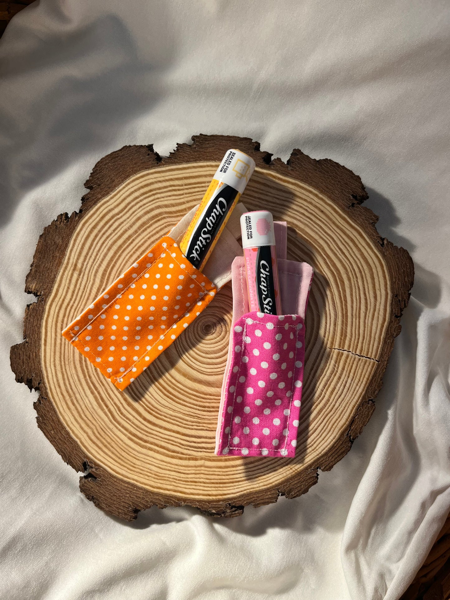Pink Polka Dot Chapstick Holder