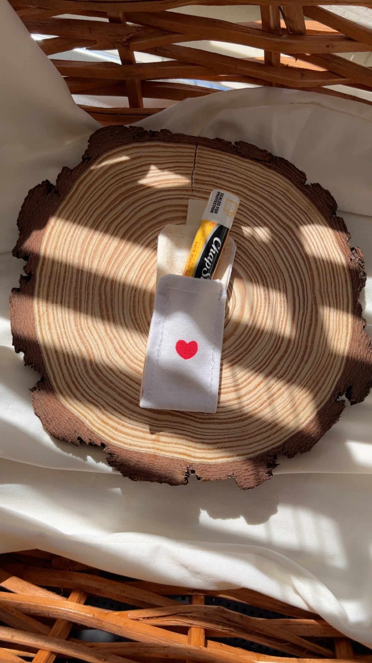 Red Heart Chapstick Holder