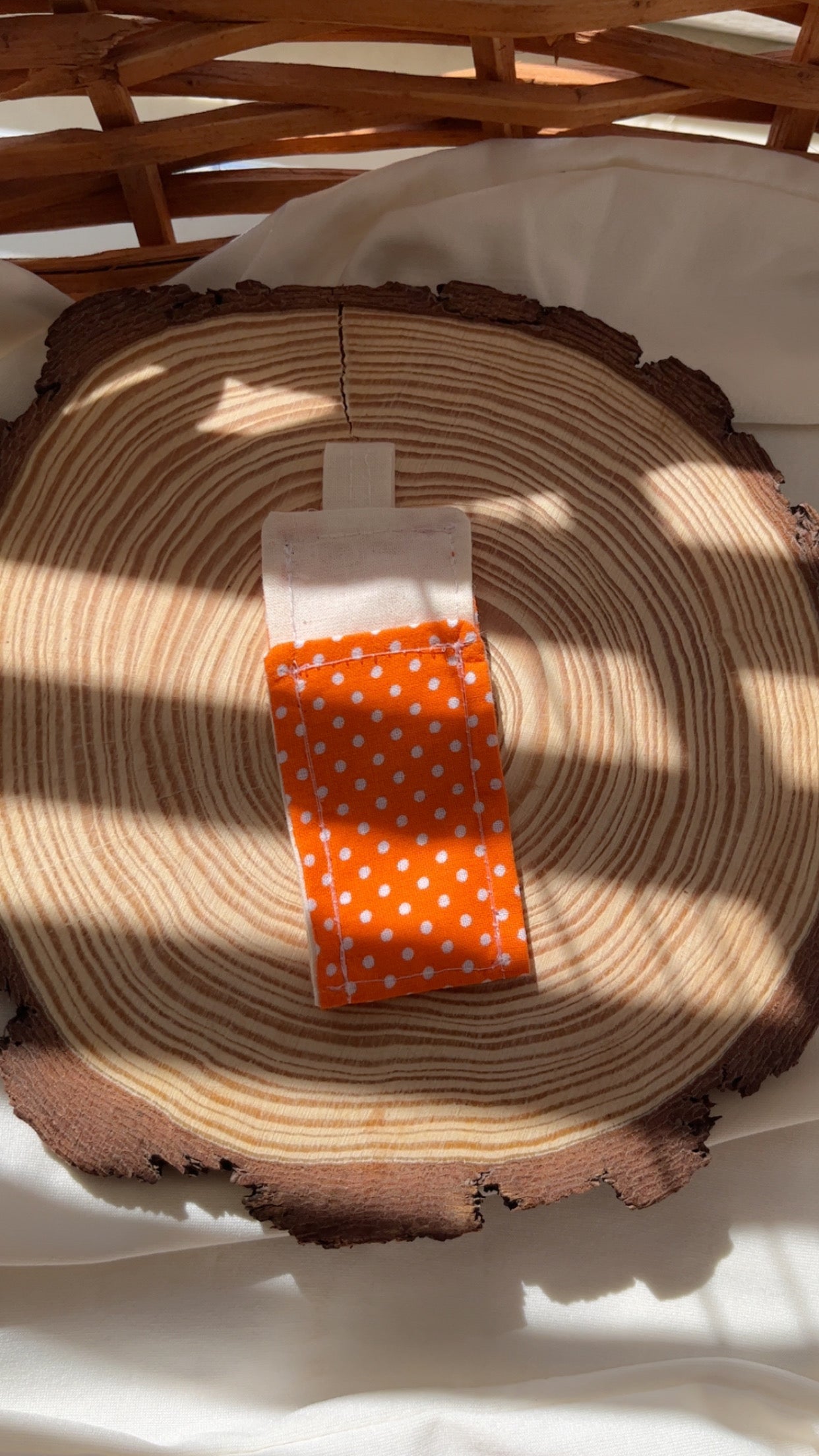 Orange Polka Dot Chapstick Holder