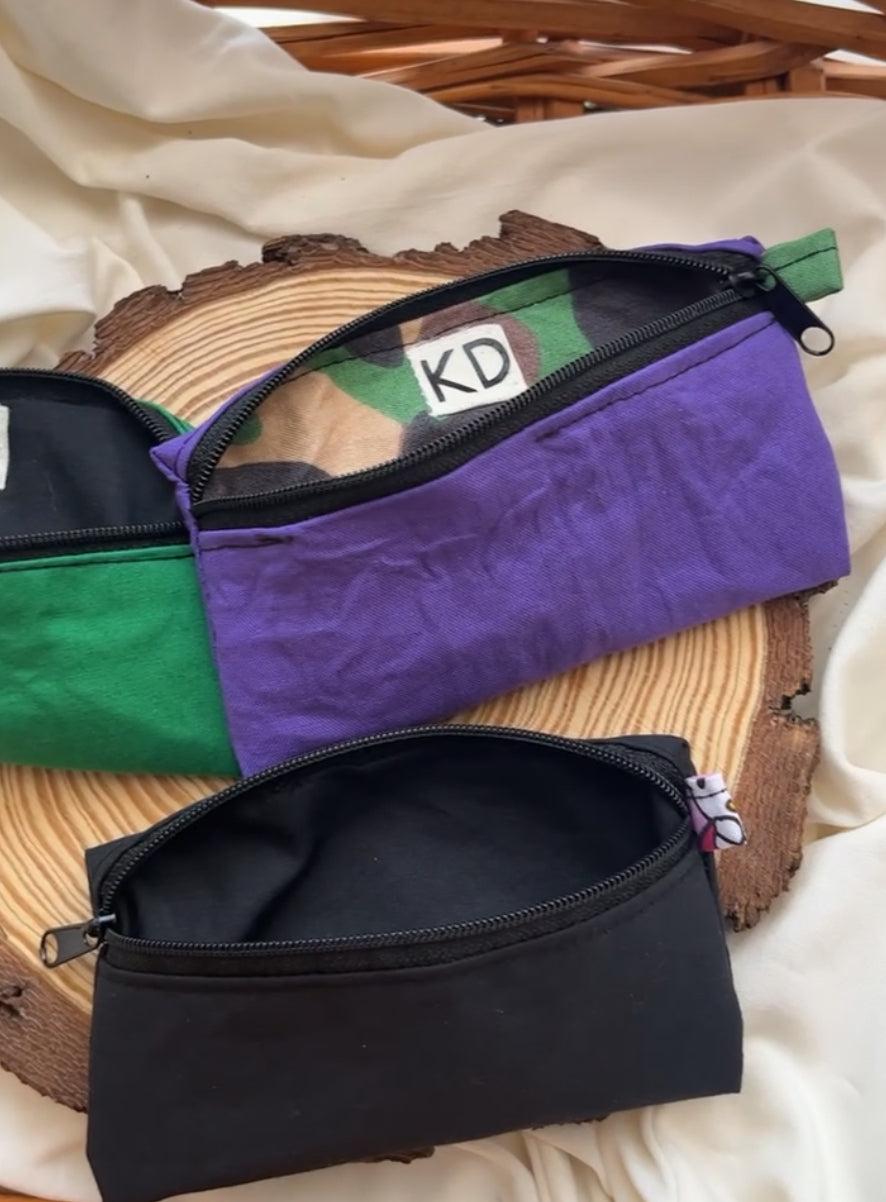 Purple & Camo Mini Keychain Pouch