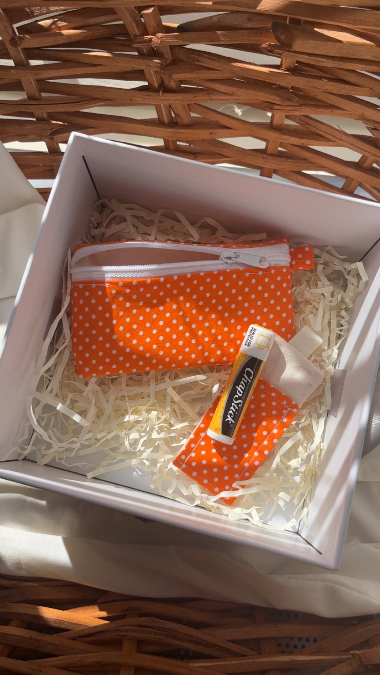 Orange Polka Dot Mini Keychain Pouch