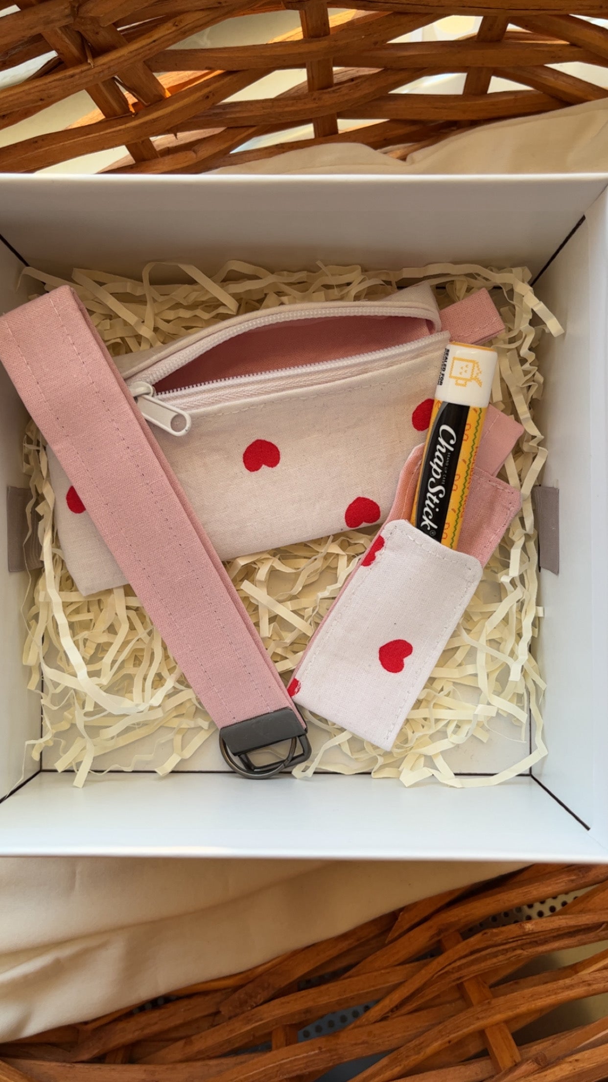 Red Heart Keychain Set