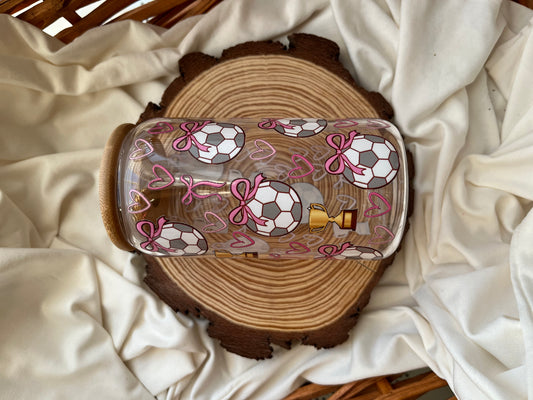 Pink Bow Soccerball & Trophy Tumbler
