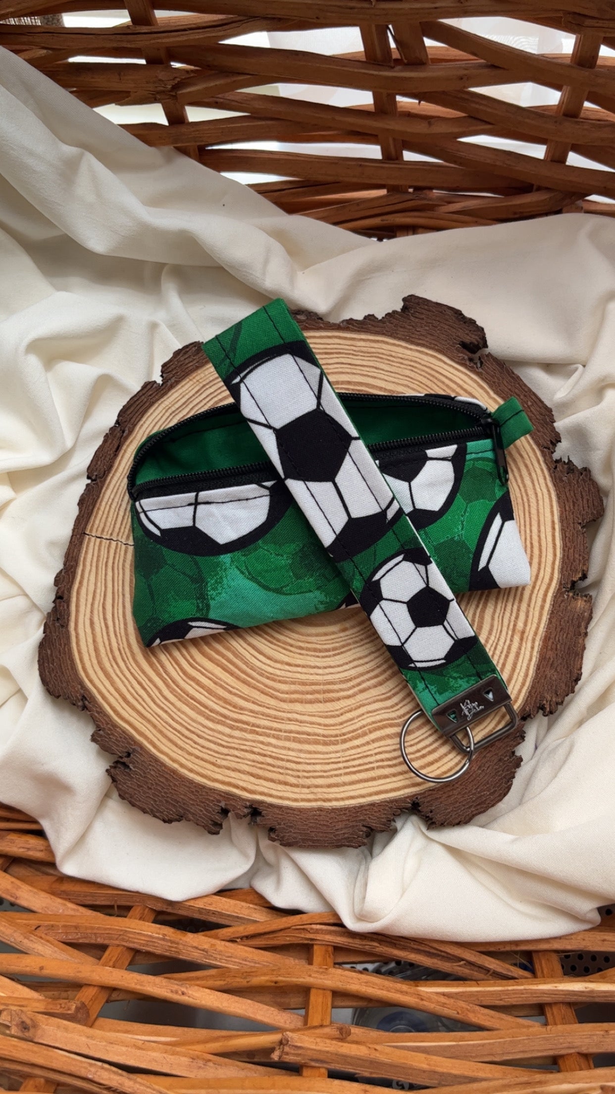 Soccerball Keychain Wristlet & Mini Pouch