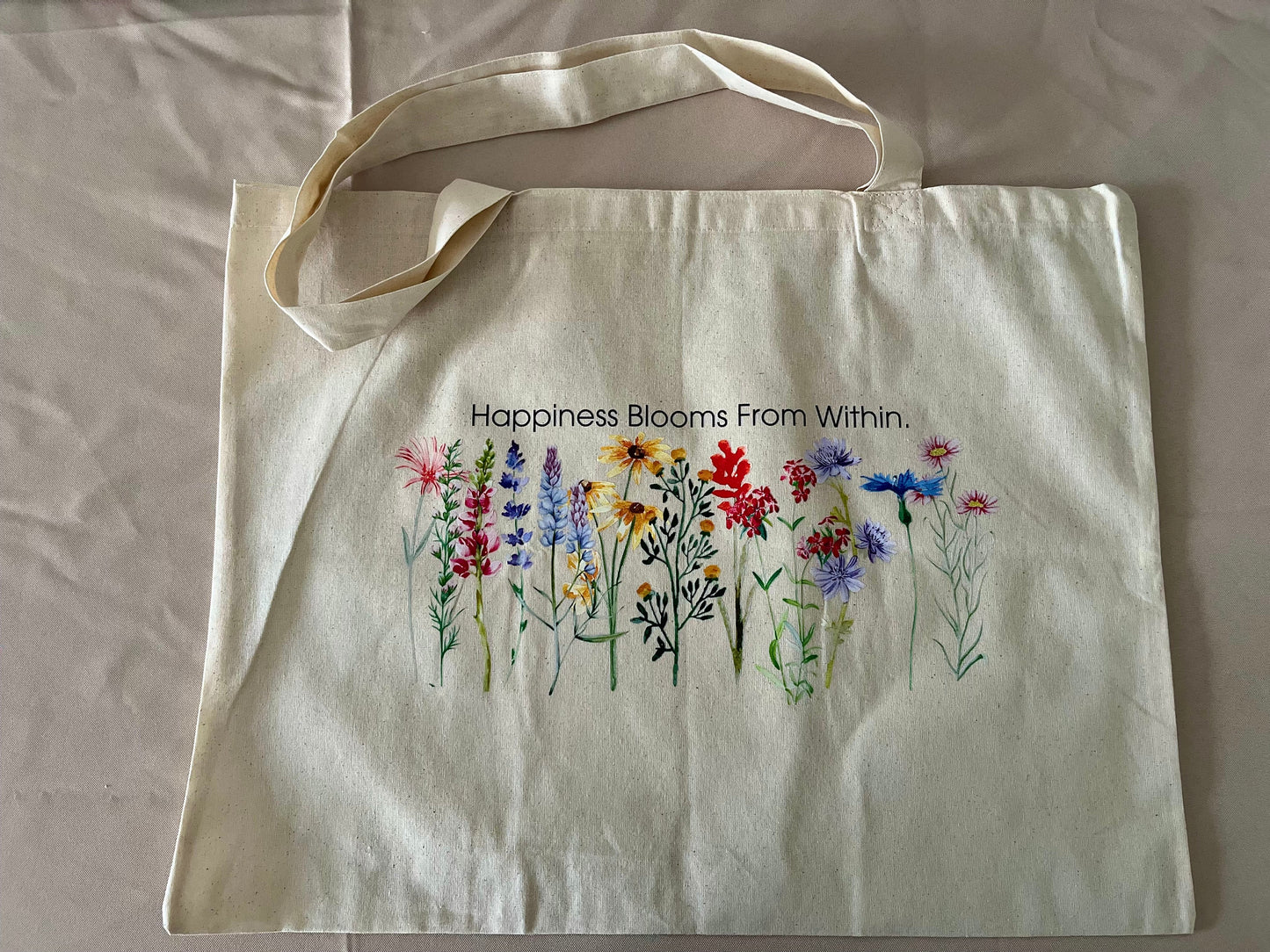 Happiness Blooms From Within Floral Tote Bag