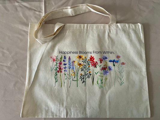 Happiness Blooms From Within Floral Tote Bag