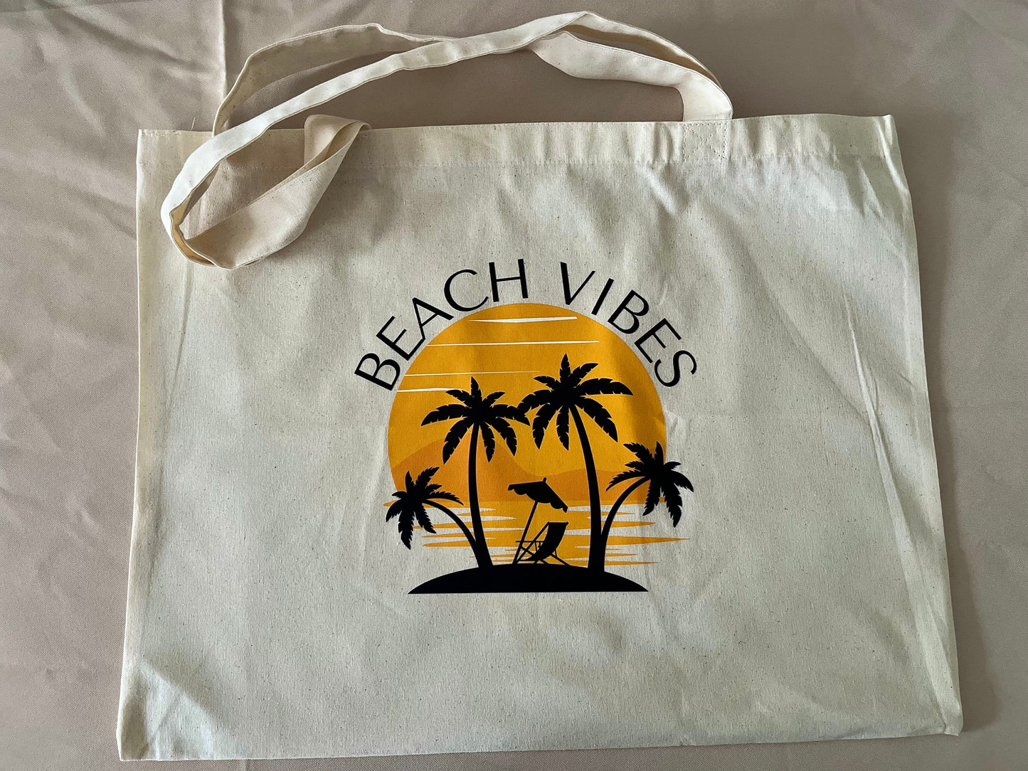 Beach Vibes Canvas Tote Bag