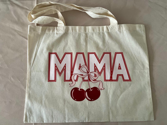 MAMA Cherry Bow Tote Bag