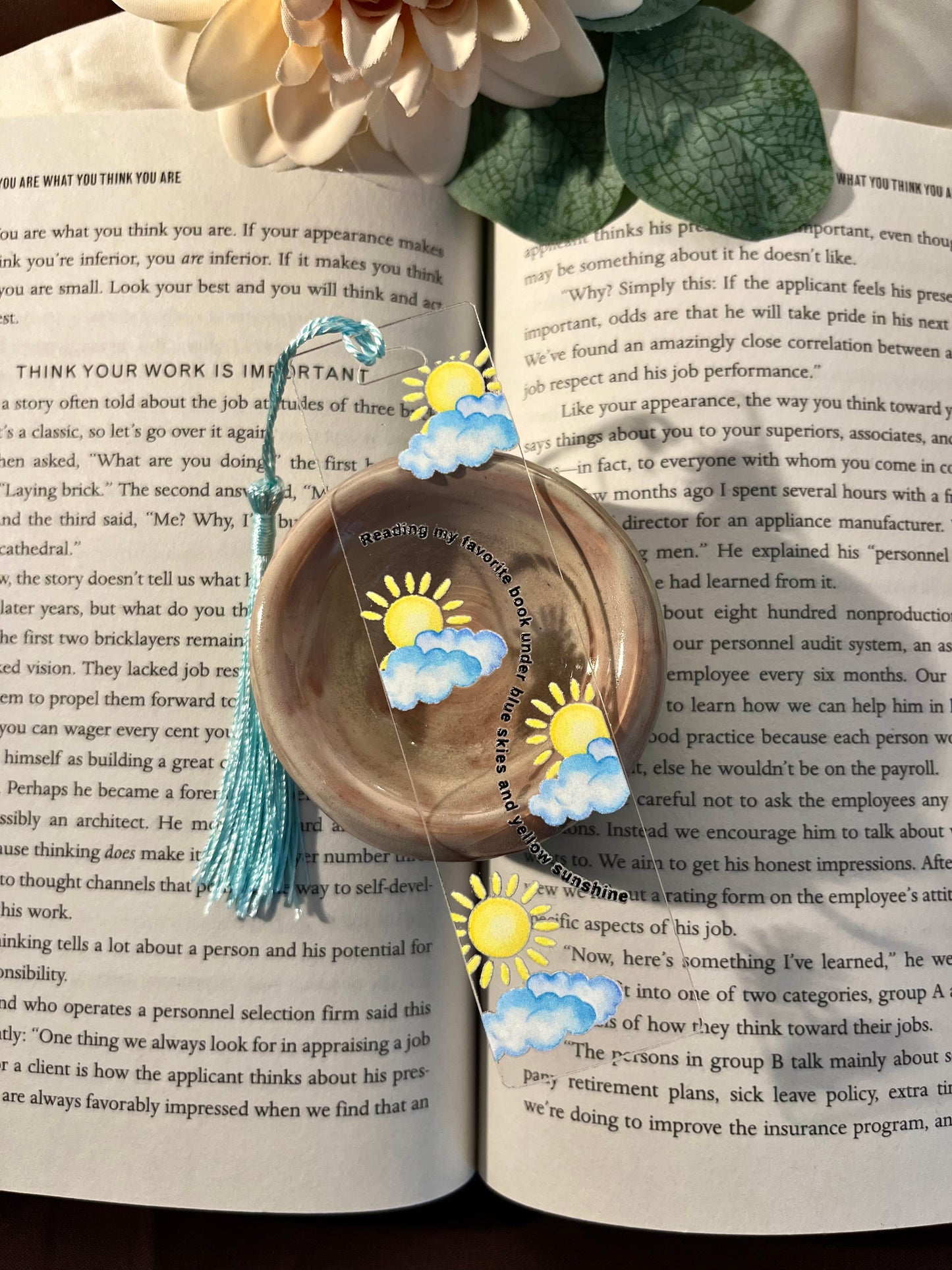 Blue Skies and Yellow Sunshine Acrylic Bookmark
