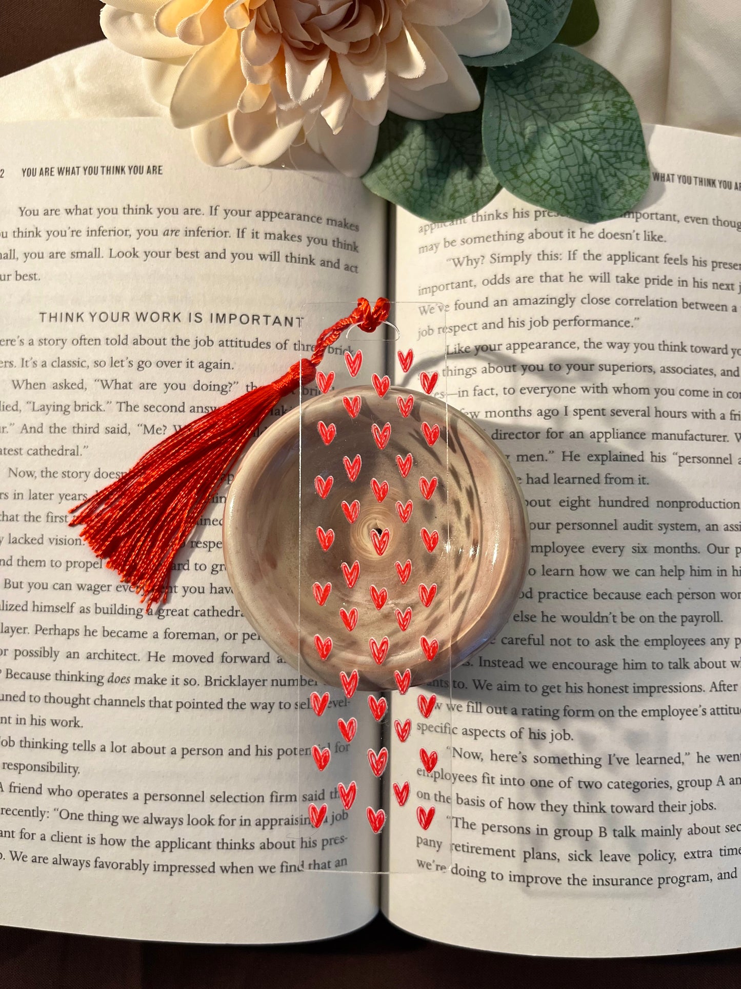 Red Hearts Acrylic Bookmark
