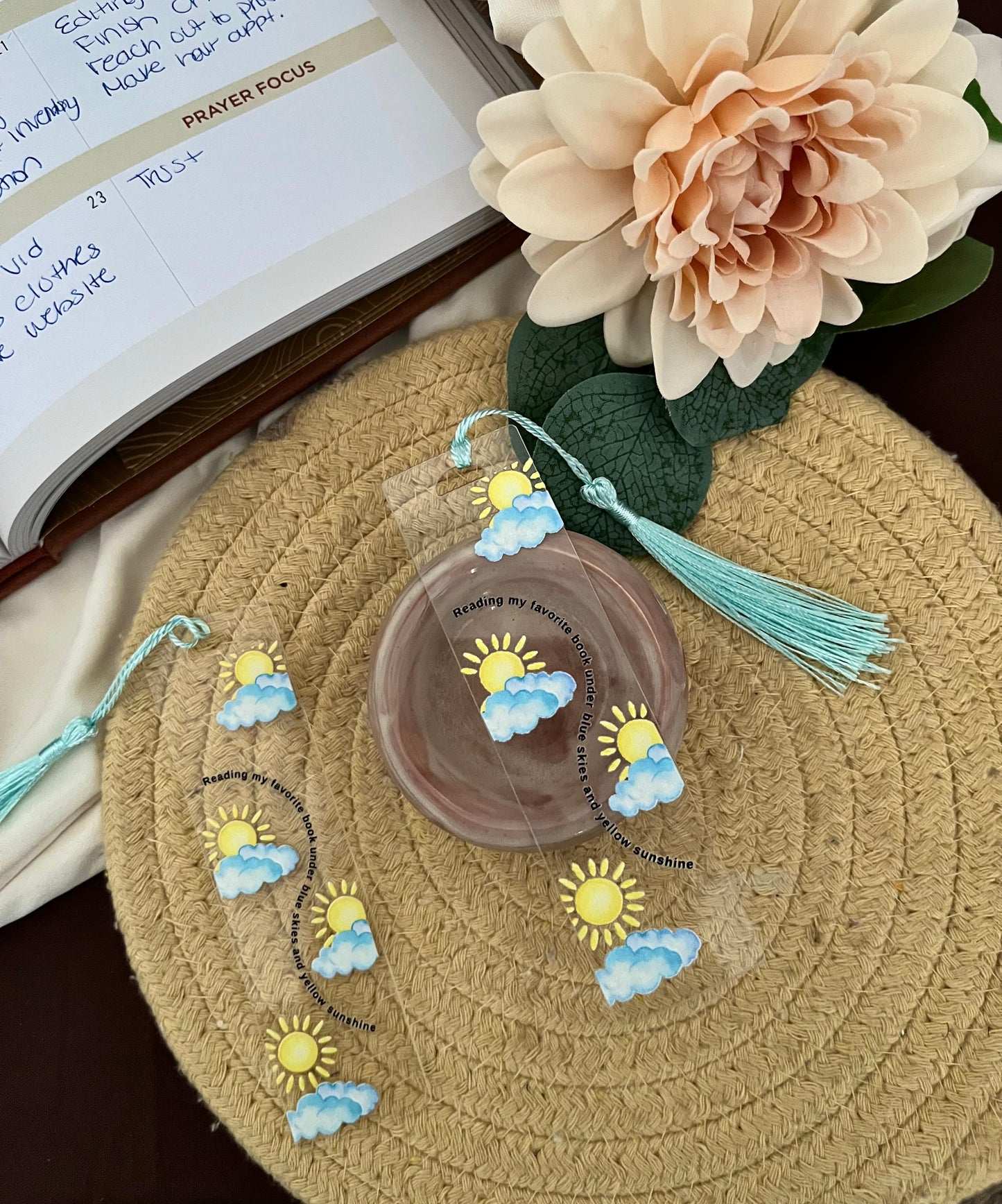 Blue Skies and Yellow Sunshine Acrylic Bookmark