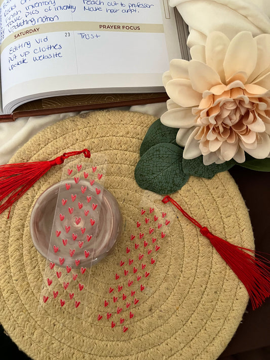 Red Hearts Acrylic Bookmark