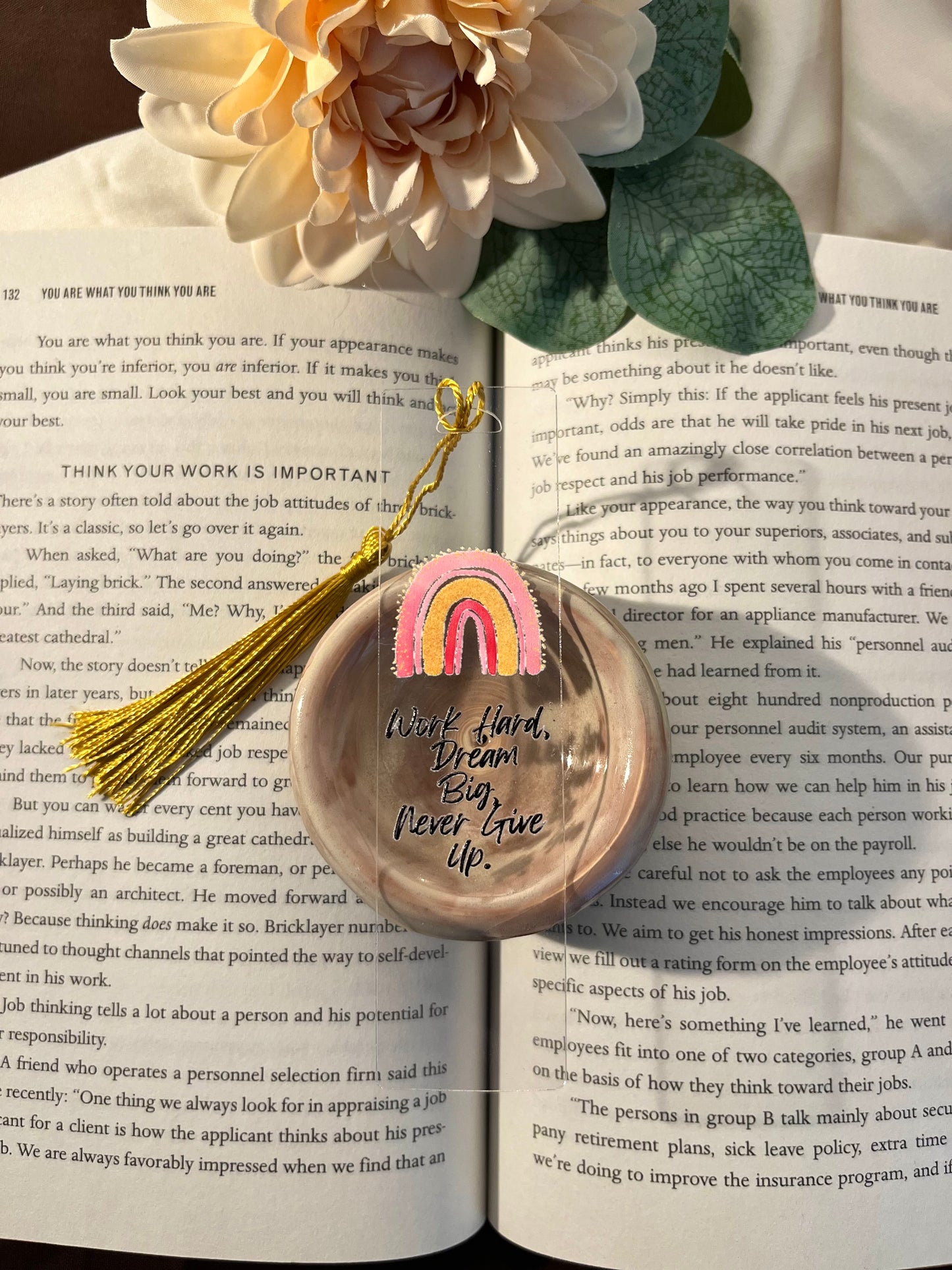 Work Hard, Dream Big, Never Give Up Acrylic Bookmark